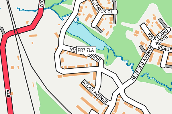 PR7 7LA map - OS OpenMap – Local (Ordnance Survey)