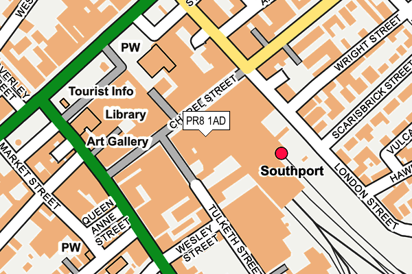 PR8 1AD map - OS OpenMap – Local (Ordnance Survey)