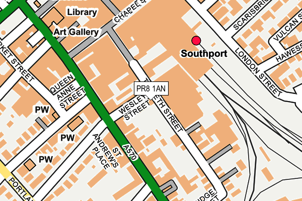 PR8 1AN map - OS OpenMap – Local (Ordnance Survey)