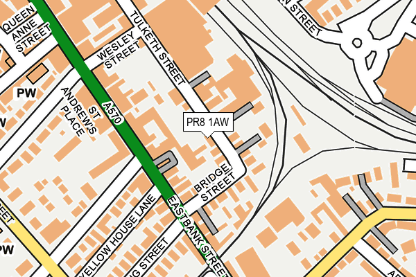 PR8 1AW map - OS OpenMap – Local (Ordnance Survey)