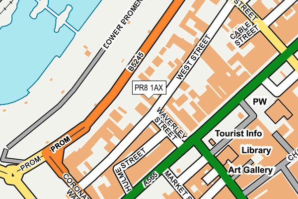 PR8 1AX map - OS OpenMap – Local (Ordnance Survey)