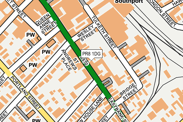PR8 1DG map - OS OpenMap – Local (Ordnance Survey)