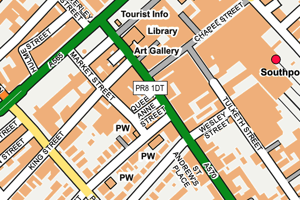 PR8 1DT map - OS OpenMap – Local (Ordnance Survey)