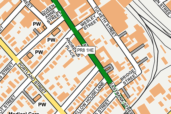 PR8 1HE map - OS OpenMap – Local (Ordnance Survey)