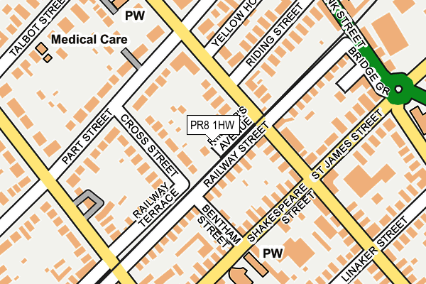 PR8 1HW map - OS OpenMap – Local (Ordnance Survey)