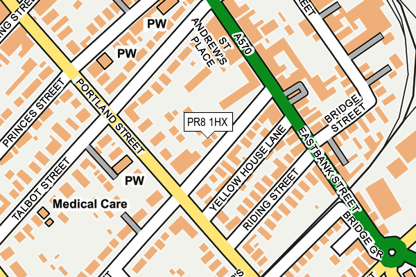 PR8 1HX map - OS OpenMap – Local (Ordnance Survey)