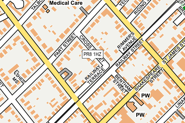 PR8 1HZ map - OS OpenMap – Local (Ordnance Survey)