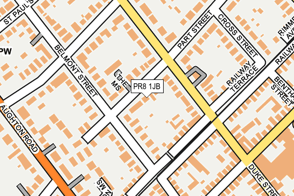 PR8 1JB map - OS OpenMap – Local (Ordnance Survey)