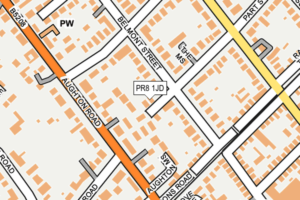 PR8 1JD map - OS OpenMap – Local (Ordnance Survey)