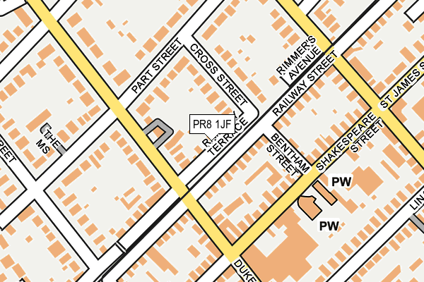 PR8 1JF map - OS OpenMap – Local (Ordnance Survey)