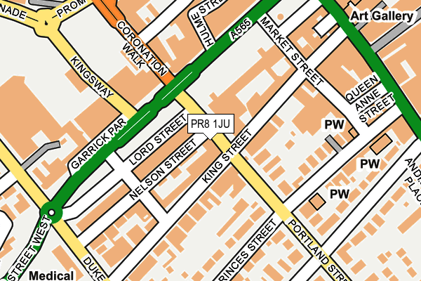 PR8 1JU map - OS OpenMap – Local (Ordnance Survey)