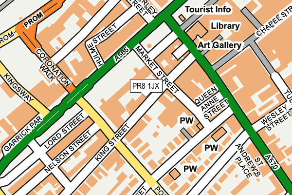 PR8 1JX map - OS OpenMap – Local (Ordnance Survey)