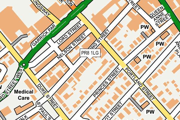 PR8 1LG map - OS OpenMap – Local (Ordnance Survey)