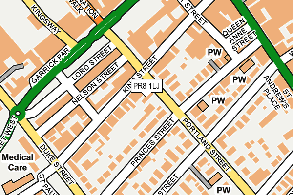 PR8 1LJ map - OS OpenMap – Local (Ordnance Survey)