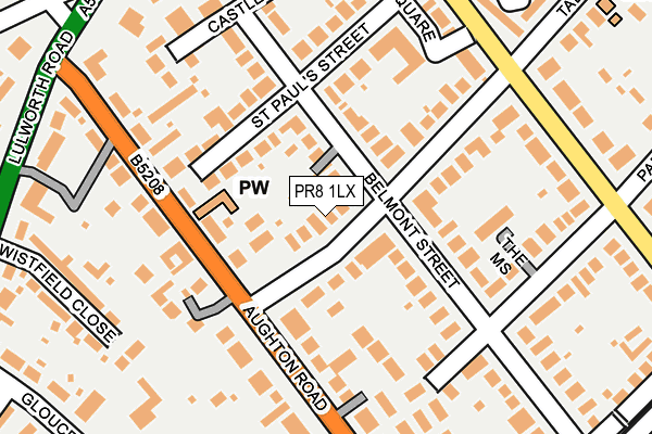 PR8 1LX map - OS OpenMap – Local (Ordnance Survey)