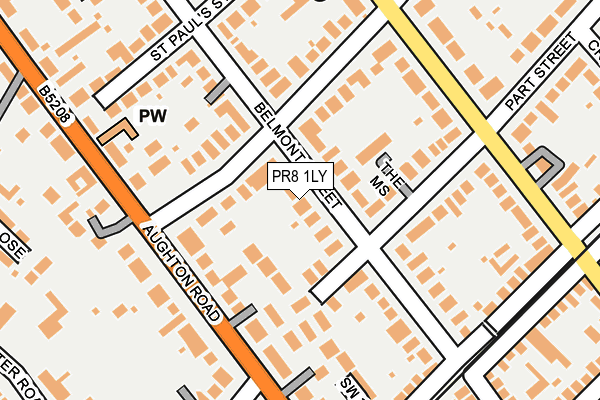 PR8 1LY map - OS OpenMap – Local (Ordnance Survey)