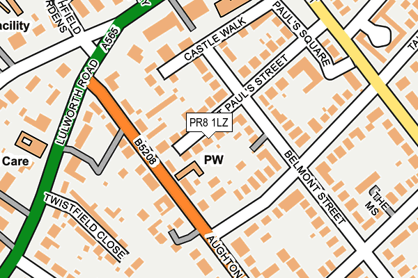 PR8 1LZ map - OS OpenMap – Local (Ordnance Survey)
