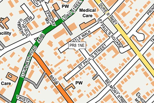 PR8 1NE map - OS OpenMap – Local (Ordnance Survey)