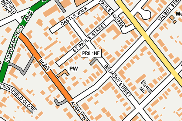 PR8 1NF map - OS OpenMap – Local (Ordnance Survey)