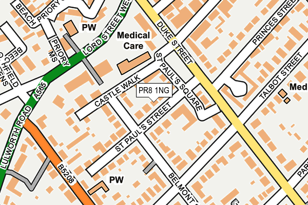 PR8 1NG map - OS OpenMap – Local (Ordnance Survey)