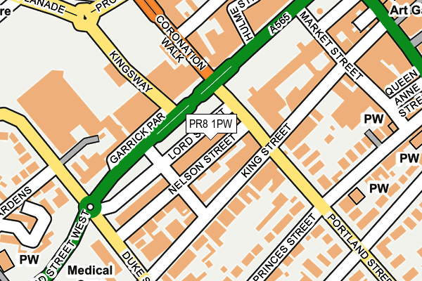 PR8 1PW map - OS OpenMap – Local (Ordnance Survey)