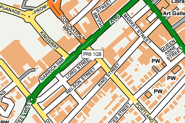 PR8 1QB map - OS OpenMap – Local (Ordnance Survey)