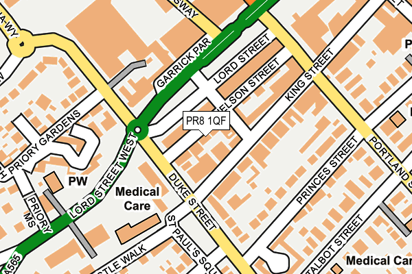 PR8 1QF map - OS OpenMap – Local (Ordnance Survey)