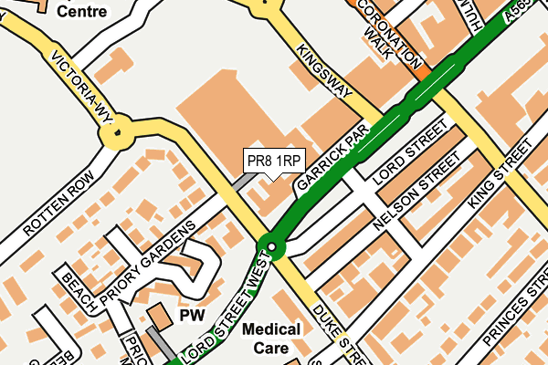 PR8 1RP map - OS OpenMap – Local (Ordnance Survey)