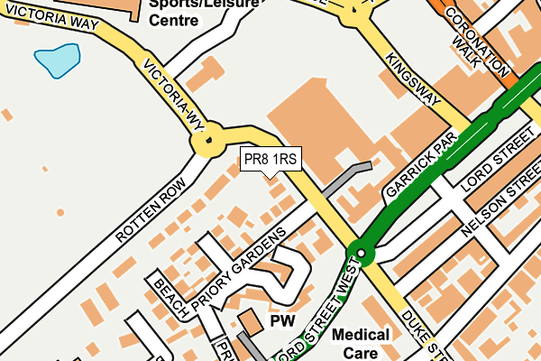 PR8 1RS map - OS OpenMap – Local (Ordnance Survey)