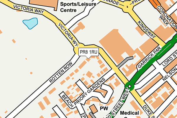 PR8 1RU map - OS OpenMap – Local (Ordnance Survey)