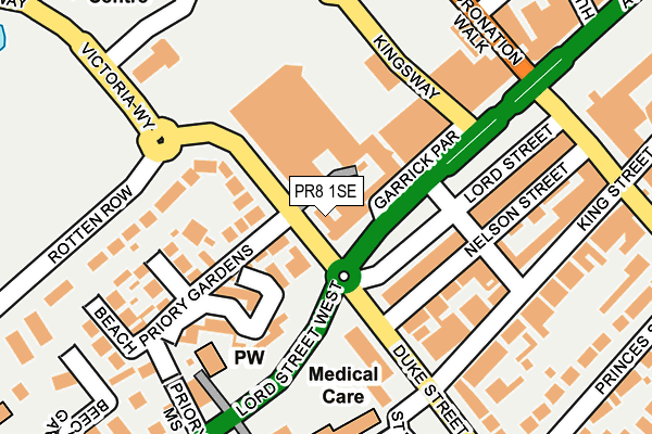 PR8 1SE map - OS OpenMap – Local (Ordnance Survey)