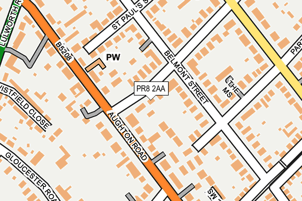 PR8 2AA map - OS OpenMap – Local (Ordnance Survey)