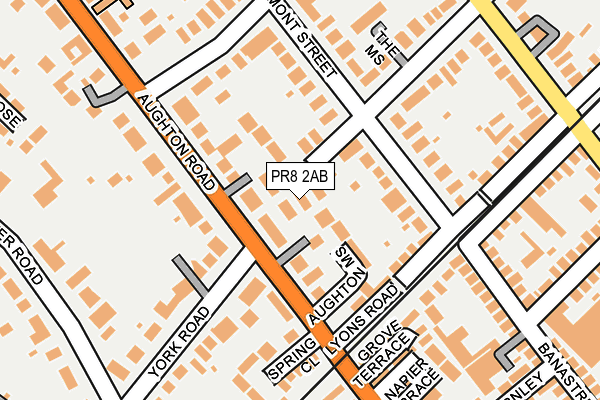 PR8 2AB map - OS OpenMap – Local (Ordnance Survey)