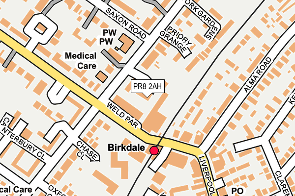 PR8 2AH map - OS OpenMap – Local (Ordnance Survey)