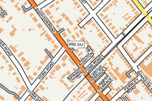 PR8 2AJ map - OS OpenMap – Local (Ordnance Survey)