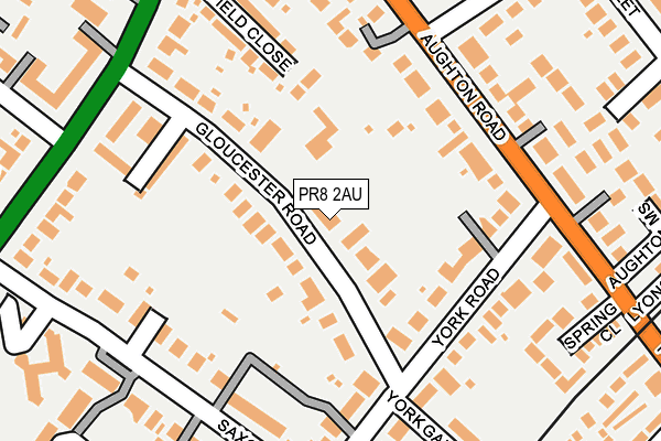 PR8 2AU map - OS OpenMap – Local (Ordnance Survey)