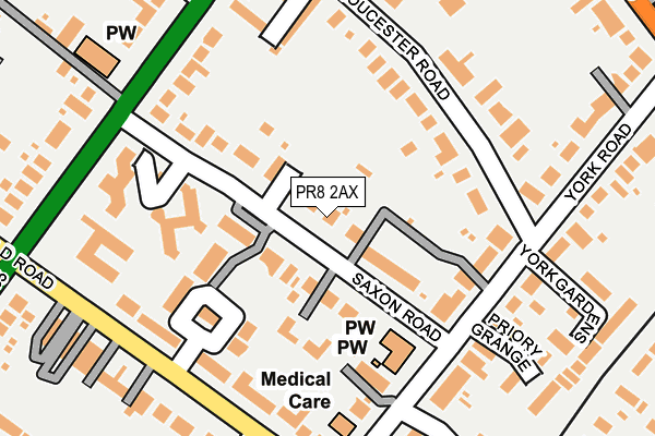 PR8 2AX map - OS OpenMap – Local (Ordnance Survey)