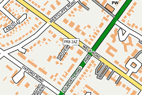 PR8 2AZ map - OS OpenMap – Local (Ordnance Survey)