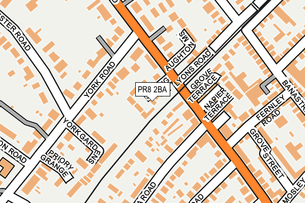 PR8 2BA map - OS OpenMap – Local (Ordnance Survey)