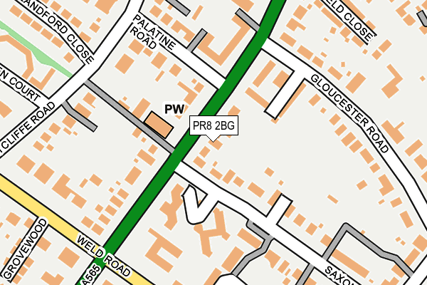 PR8 2BG map - OS OpenMap – Local (Ordnance Survey)