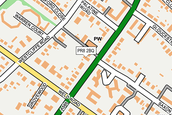PR8 2BQ map - OS OpenMap – Local (Ordnance Survey)