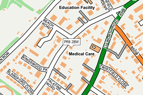 PR8 2BW map - OS OpenMap – Local (Ordnance Survey)