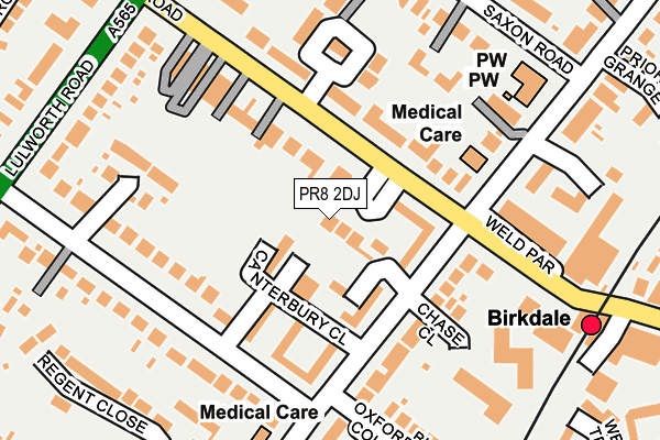 PR8 2DJ map - OS OpenMap – Local (Ordnance Survey)