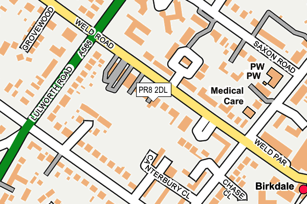 PR8 2DL map - OS OpenMap – Local (Ordnance Survey)