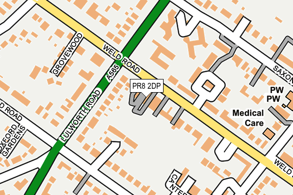 PR8 2DP map - OS OpenMap – Local (Ordnance Survey)