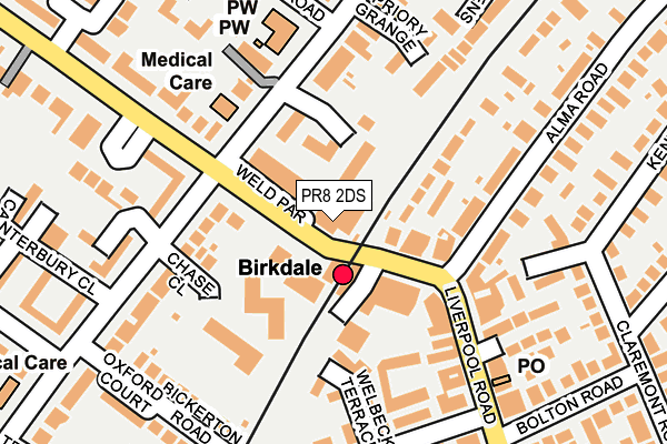 PR8 2DS map - OS OpenMap – Local (Ordnance Survey)