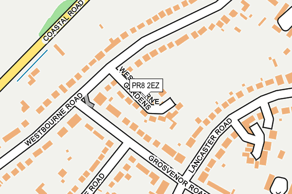 PR8 2EZ map - OS OpenMap – Local (Ordnance Survey)