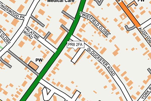 PR8 2FA map - OS OpenMap – Local (Ordnance Survey)