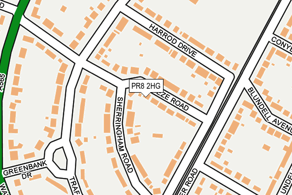 PR8 2HG map - OS OpenMap – Local (Ordnance Survey)