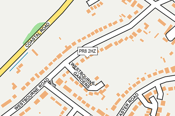 PR8 2HZ map - OS OpenMap – Local (Ordnance Survey)